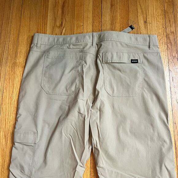 Prana Pants Mens 40 Beige STRETCH ZION II Regular Fit Cargo Stretch Hiking - Picture 5 of 12